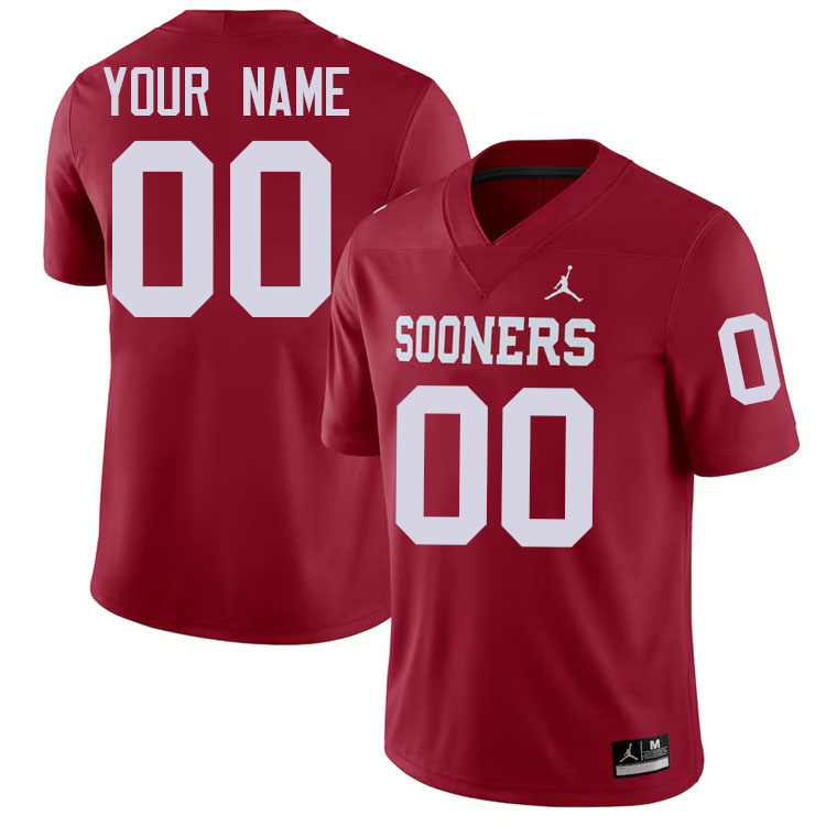 Custom Oklahoma Sooners Player's Name And Number Jersey-Crimson